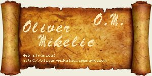 Oliver Mikelić vizit kartica